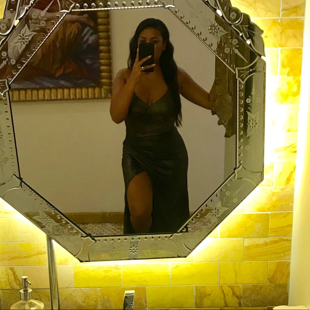 Long gold/black dress